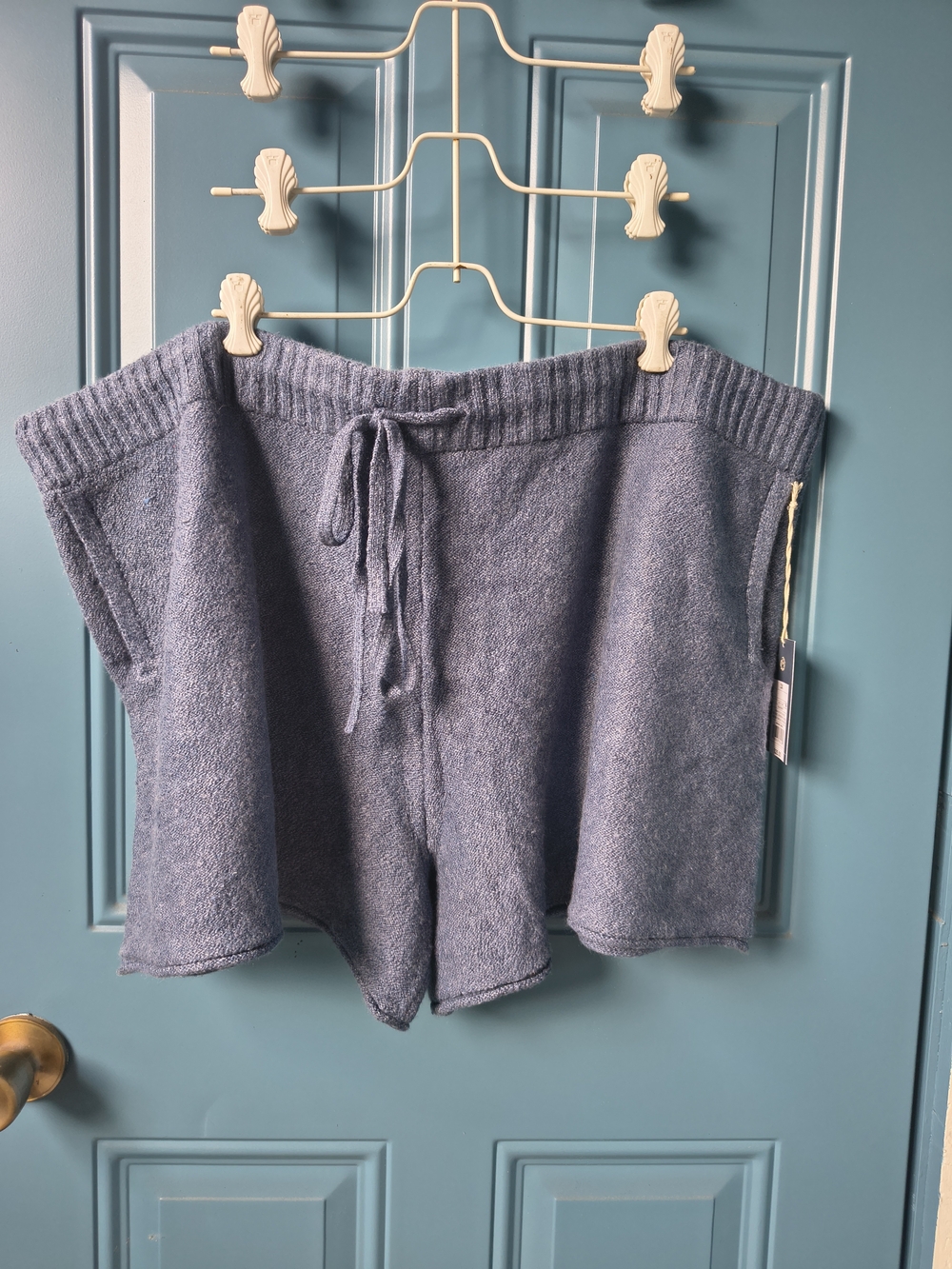 Universal Thread Plush Knit Drawstring Shorts - Slate Blue